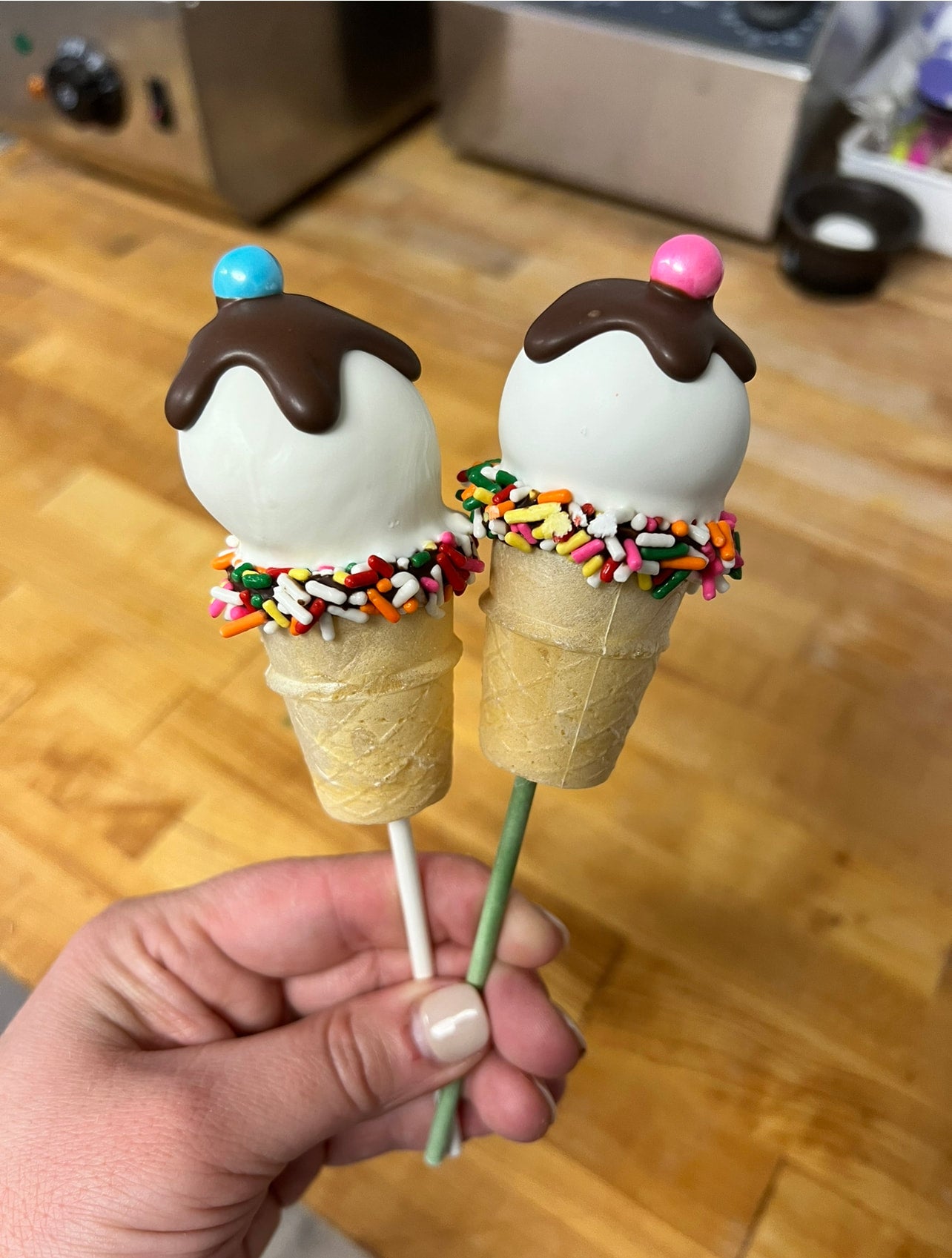 Brussel Sprout Ice Cream Cone Cake Pop Amy's Cake Pop Shop